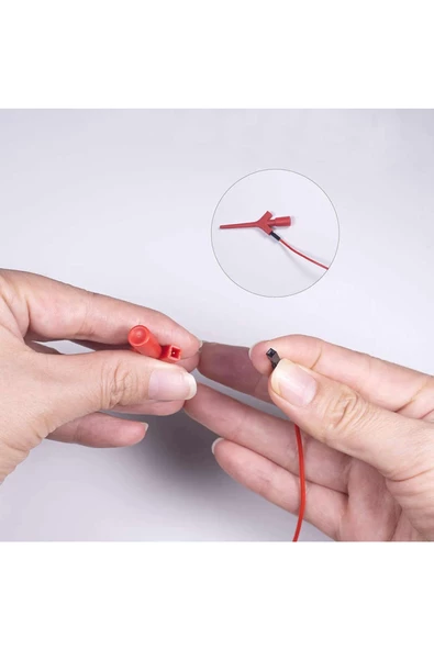 Kanca Tip Test Prob Çifti 2mm 30cm Mini Test Lojik Analizör Lehimsiz Tutucu Yakalayıcı Tel Klips - Resim 7