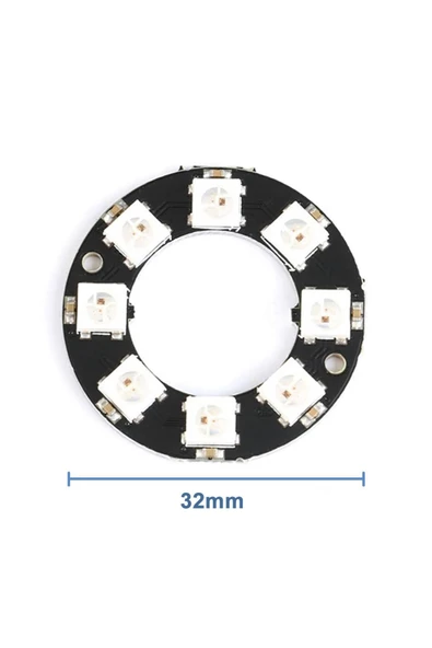 8 Bit Neopixel Halka Ring Ws2812b 5050 Rgb Led Modül 5050 Adreslenebilir Lamba Kart Full Color Ekran - 5