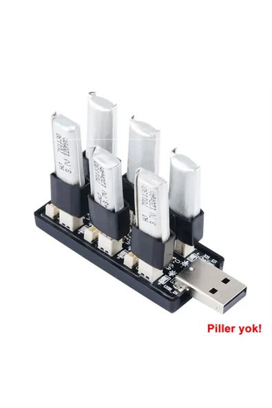 6 Kanal Usb 3.7V Lityum Pil Şarj Kartı 0.6A / 0.2A 2mm ve 1.25mm Jst-Ph Soket RC Oyuncak - Resim 5
