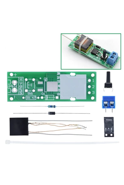 HV-1 Yüksek Voltaj Ateşleyici Kit Elektriksel Plazma Ark Üretici Yakıcı Kağıt Ateş Alev Güç Kaynağı