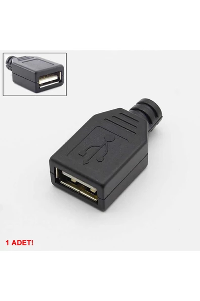 Kutulu Usb Type A Dişi Soket Usb 2.0 4 Pin Plastik Kapak Dıy Tip Elektronik