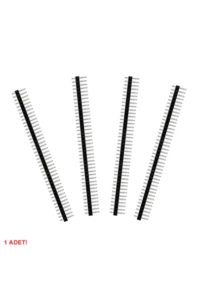 5 Adet 1x40 Pin Erkek Header Tek Sıra 2.54mm 180 Derece Kırılabilir Bölünebilir Konnektör Soket - 3