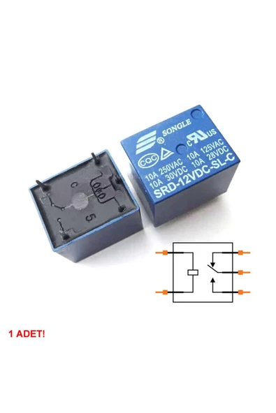 250v 10a Srd-12vdc-sl-c 12v Dc Röle 5 Pin Pcb Montaj Tip 220v No Nc Güç Rölesi - Resim 5