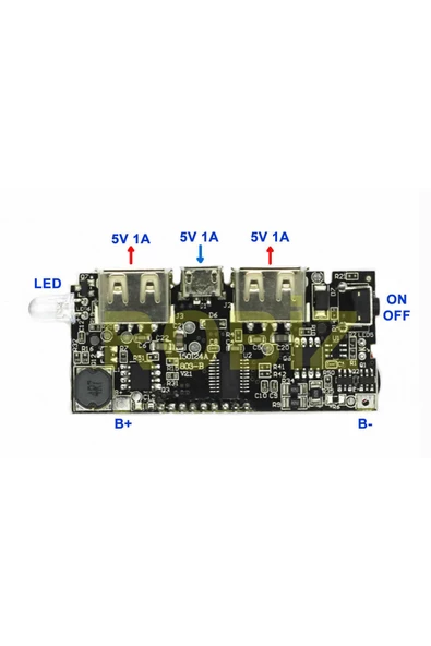 Powerbank Devresi Lcd Ekranlı 5V 1A Dual Usb Çıkış Micro Usb Giriş Lityum Lion 18650 Pil Şarj Mobil - 5