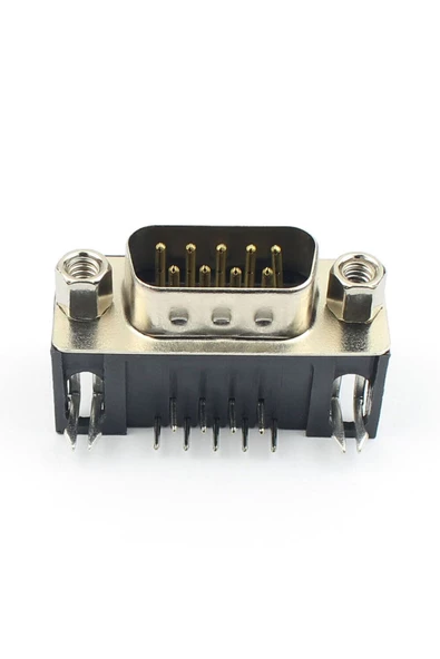 DB9 90 Derece Erkek Bağlantı Konnektörü DSUB 9 Pin Pcb Montaj Tip RS232 Rs485 Data Bağlantı Soketi - Resim 7