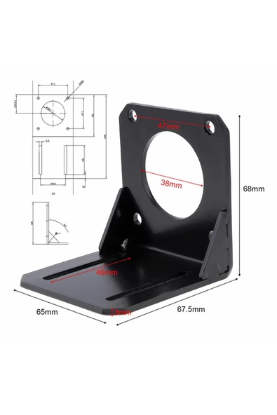 Nema 23 Nema 57 Step Motor L Tip Metal Montaj Parçası Braket Metal Taban Tutucu Montaj - Resim 2