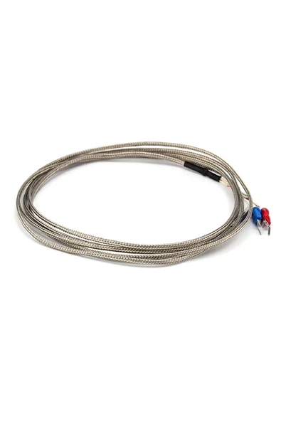 K Type Thermocouple 1 Metre Silindir Tip Başlık Sıcaklık Isı Sensörü 0C / 800C Paslanmaz Çelik Prob - 8