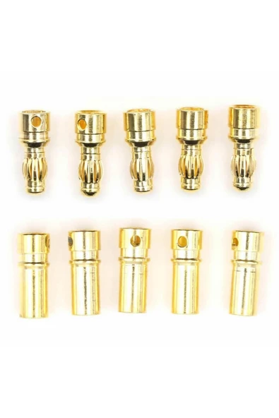 5 Çift 3.5mm Altın Kaplama Banana Dişi Erkek Soket 40a Pil Batarya Lion Bullet Plug