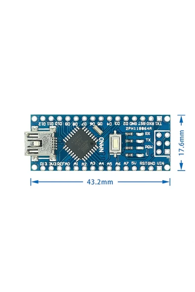 Arduino Nano 3.0 Atmega328 Ch340 Mini Usb Kod Yazılım Geliştirme Eğitim Kartı Programlama - Resim 7