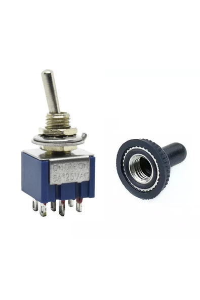 Mts-203 Mini Toggle Çift Anahtar 3a 250v On / Off / On 6 Pin 3 Pozisyon - Resim 5