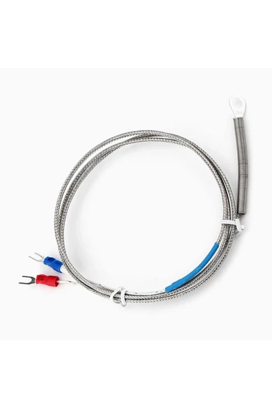 K Type Thermocouple 1 Metre Montaj Delikli Sıcaklık Isı Sensörü 0C/800C Paslanmaz Çelik Prob K Tip - Resim 5