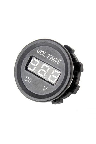 Su Geçirmez Dc 6V / 48V Voltmetre Yuvarlak Panel Tip Montajlanabilir Dijital Kırmızı Renk Led - Resim 7
