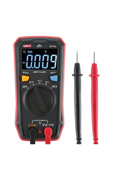 Unı-t Ut123 Dijital Multimetre Mini Cep Tipi Ncv Voltmetre Ampermetre - Resim 4
