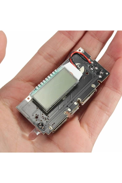 Powerbank Devresi Lcd Ekranlı 5V 1A Dual Usb Çıkış Micro Usb Giriş Lityum Lion 18650 Pil Şarj Mobil - 3