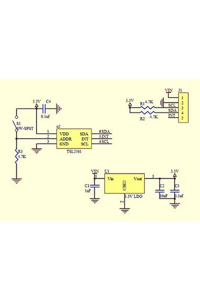 GY-2561 TSL2561 Kızılötesi ve Görünür Işık Sensör Modülü Infrared Ir 40000 Lümen Parlaklık Algılayı - Resim 7