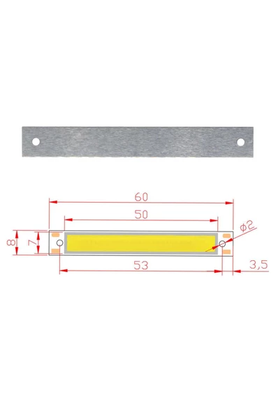 3w 60x8mm Sıcak Beyaz Şerit Led Modül Gün Işığı Aluminyum Pcb Cob Şerit Led Lamba Aydınlatma Işık - Resim 3