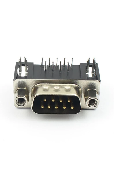 DB9 90 Derece Erkek Bağlantı Konnektörü DSUB 9 Pin Pcb Montaj Tip RS232 Rs485 Data Bağlantı Soketi - Resim 6