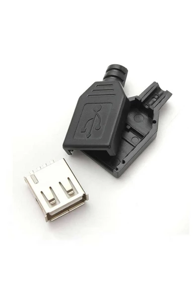 Kutulu Usb Type A Dişi Soket Usb 2.0 4 Pin Plastik Kapak Dıy Tip Elektronik - Resim 7