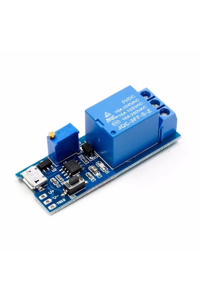 5v-30v Micro Usb Zaman Gecikme Röle Modülü 0-24sn Potansiyometre - Resim 4