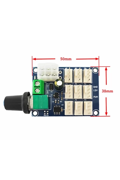 9 Kanal Dc 12V Pwm Fan Hız Kontrol Kartı Klemens Atx Besleme Soket Pot Kontrol Bilgisayar Pc Cpu - 8