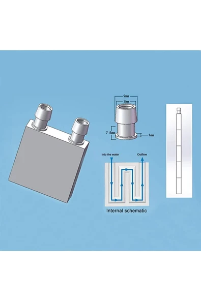 4x4cm Sıvı Su Aluminyum Soğutucu Blok Bilgisayar Cpu Grafik Gpu Anakart Xbox Lazer Kafa Soğutma Fan - Resim 8