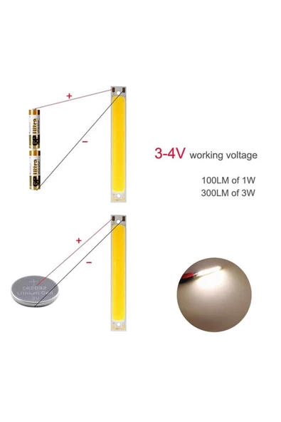 3w 60x8mm Sıcak Beyaz Şerit Led Modül Gün Işığı Aluminyum Pcb Cob Şerit Led Lamba Aydınlatma Işık - Resim 5