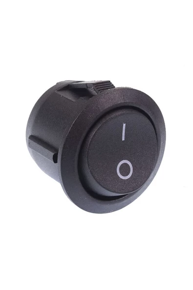 Yuvarlak 2 Pin Anahtar Rocker Switch Mini Buton Kcd1 Siyah 16mm Açma Kapama - Resim 2