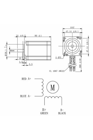 57HS8230 Nema 23 Step Motor 2.2Nm 3.6V 3A 6mm Mil 2 Faz 1.8 Derece 200 Adıım 3D Yazıcı - Resim 5