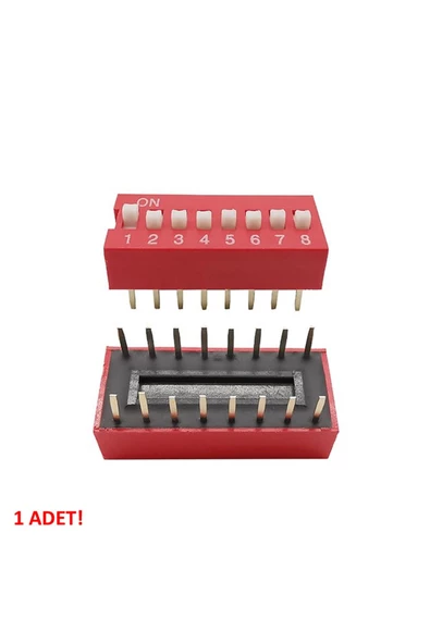 8li Dip Switch 8 Pin Kırmızı Anahtar Açık Kapalı Seçim Adres Ayar On Off Bağlantı - Resim 4