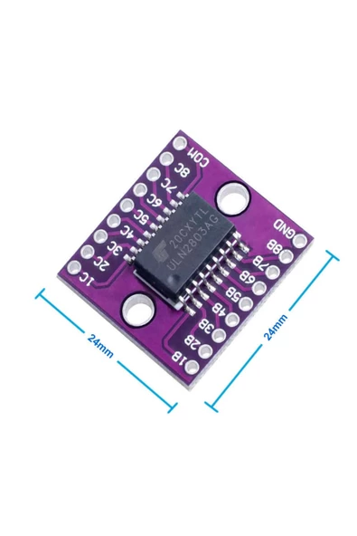 Uln2803a Npn 8 Adet Darlington Transistör Sürücü Entegre Modülü Bjt Bipolar Yüksek Voltaj Akım - Resim 3