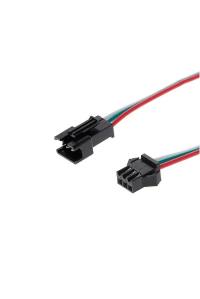 3 Pin JST SM 10cm Kablo Çifti Erkek Dişi Bağlantı Soketi LED Konnektör Şerid Led RGBWS2812B WS2811 - Resim 8