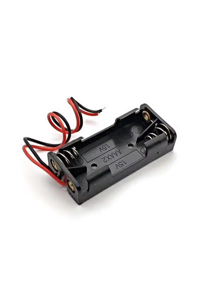 AAA Pil Kutusu Yuvası İnce Küçük Tip 2 Adet 1.5V Pil Toplam 3V Plasitk Pil Tutucu 14cm Kablo - Resim 8