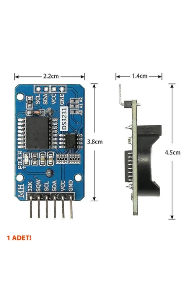 DS3231 RTC Gerçek Zaman Saat Modülü Mini IIC Gerçek Zaman Saniye Dakika Saat Gün Ay Yıl Tarih - Resim 8