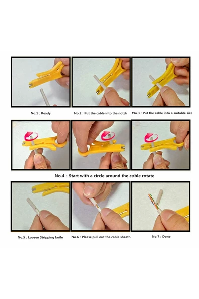 Kablo Soyma Aparatı Mini Tel Kesici Soyucu Sıyırma Zımba Aracı Düz Uçlu Pense Bıçak Kesici - Resim 5