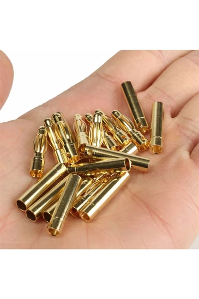 4 Çift 4mm Altın Kaplama Banana Dişi Erkek Soket 40a Pil Batarya Lion Bullet Plug Kablo - 2