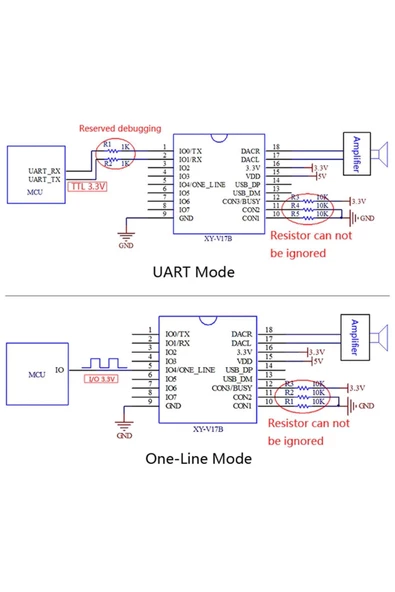 Xy-v17b Mp3 Wav Ses Çalma Modülü Micro Sd 32gb Hafıza Fat16 Fat32 24 Bit Dac - Resim 6