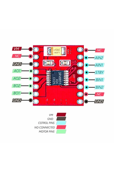 Drv8833 Step Motor Sürücü Modül Dc 10v 1.2a Pwm Çift H Köprü 2 Dc Motor Tb6612fng - Resim 5
