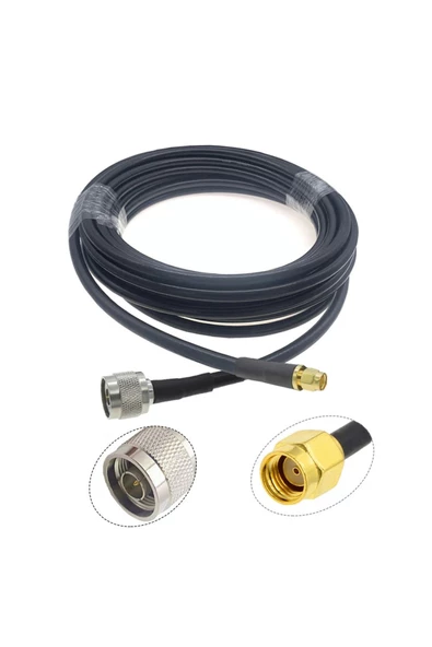 Rg58 Erkek N To Dişi Sma 5 Metre Düşük Kayıplı Kablo Rf Anten Sinyal Uzatma Kablosu Dijital - Resim 4