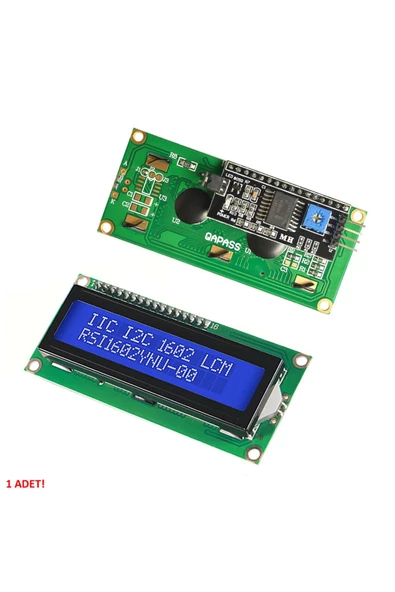 Iıc I2c Seri 1602a 2x16 Mavi Karakter Lcd Modül Display Ekran 5v Beyaz Arka Işık 16x2 - 4