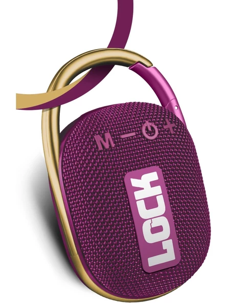 Powerway Lock Mor Renk Taşınabilir Bluetoot Hoparlör