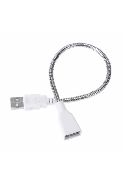 Metal Usb Type A Soketli Uzatma Kablosu Kıvrılabilir Hortum Kordon 25cm Masa Lambası Led Aydınlatma ürün görseli