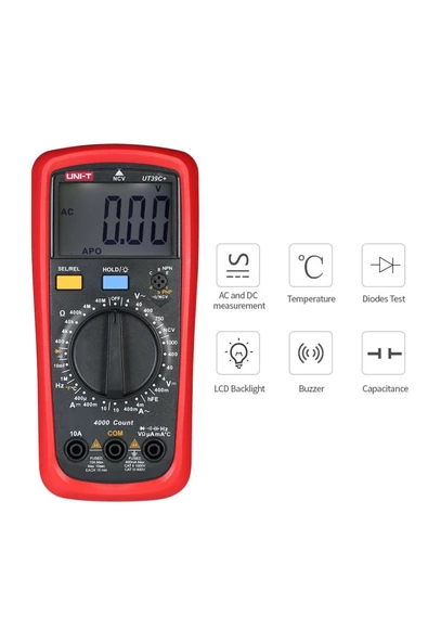 Unı-t Ut39c+ Dijital Multimetre Ncv Voltmetre Ampermetre - Resim 5