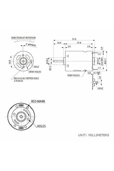 RS380 6V DC Motor 11500Rpm Yüksek Tork Hız DIY RC Oyuncak Model Araba Tekne Bot Uçak Helikopter - Resim 8