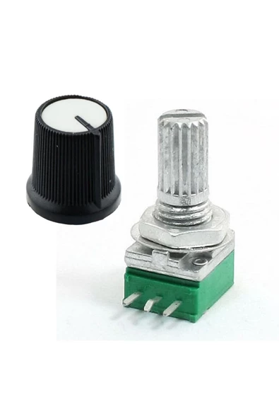 3 Pin 50kohm Potansiyometre B50k Pot Başlıklı Tırtıklı 15mm Döner Ayarlanabilir Direnç Ses - Resim 7