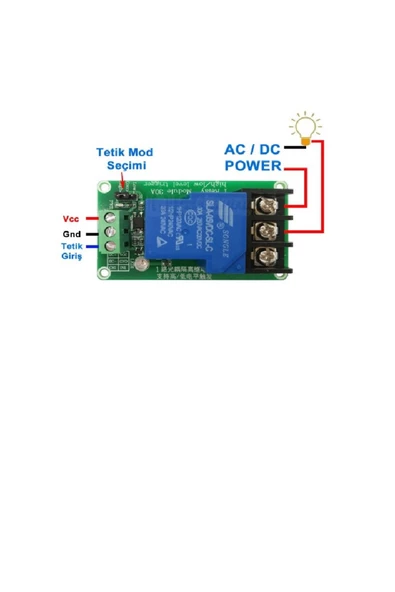 5V 1 Kanal 220V 30A Röle Modül Yüksek Akım Güç Kontrol Anahtarı Opto İzolasyon Düşük/Yüksek Tetik - Resim 6