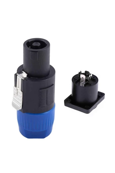 Nl4fc Dişi Erkek Kablo Konnektör Çifti Ac 250v 30a 4 Pin Hoparlör Ses Speakon - Resim 4