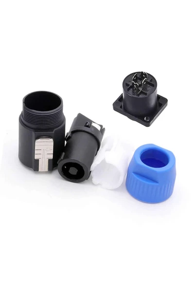 Nl4fc Dişi Erkek Kablo Konnektör Çifti Ac 250v 30a 4 Pin Hoparlör Ses Speakon - Resim 6