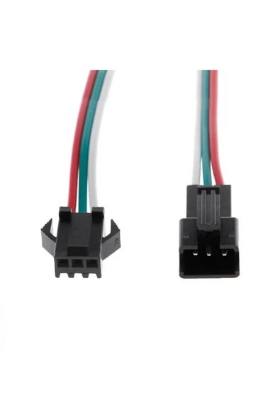 3 Pin JST SM 10cm Kablo Çifti Erkek Dişi Bağlantı Soketi LED Konnektör Şerid Led RGBWS2812B WS2811 - Resim 3