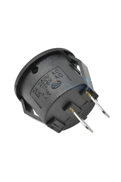 Yuvarlak 2 Pin Anahtar Rocker Switch Mini Buton Kcd1 Siyah 16mm Açma Kapama - Resim 5