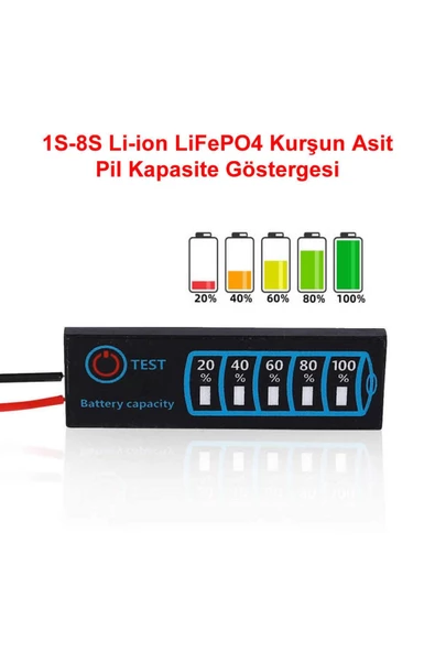 5-30v Pil Kapasite Göstergesi 2s / 8s Li-ion Lifepo4 Kurşun Asit Batarya Akü Seviye Kapasite